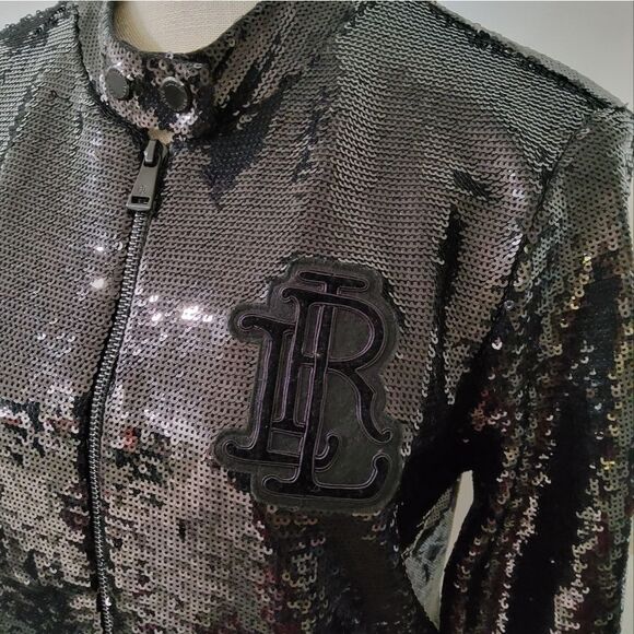 Lauren Ralph Lauren Sequined Bomber Size L - Picture 10 of 16